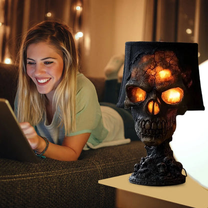 Spooky Skull Table Light Dark Decor