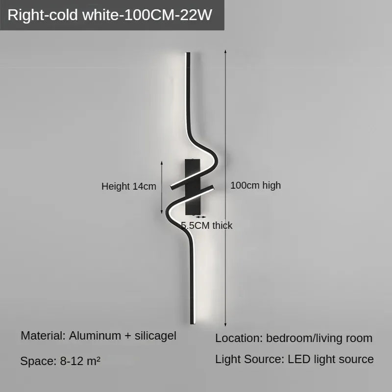Slim LED Wall Sconce Light for Bedroom and Living Room