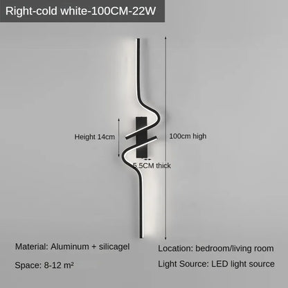 Slim LED Wall Sconce Light for Bedroom and Living Room