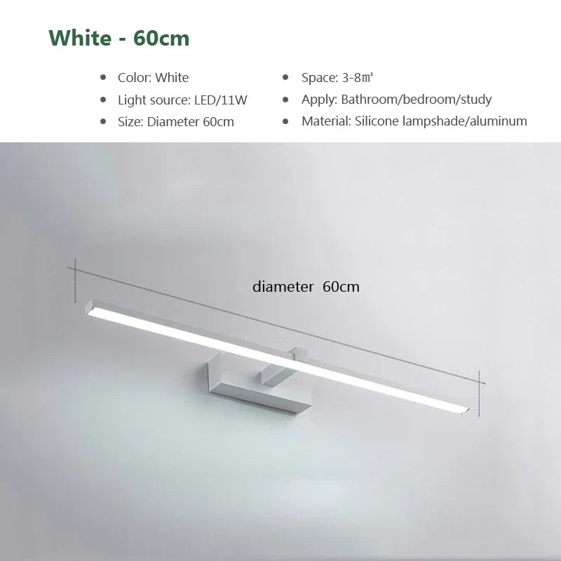 Bright LED Bathroom Wall Light with Adjustable Color