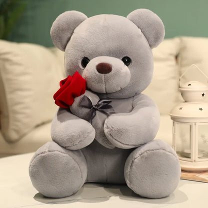 Soft Plush Teddy Bear with Rose Gift