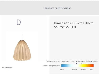 Beautiful Folded Paper Hanging Lamp
