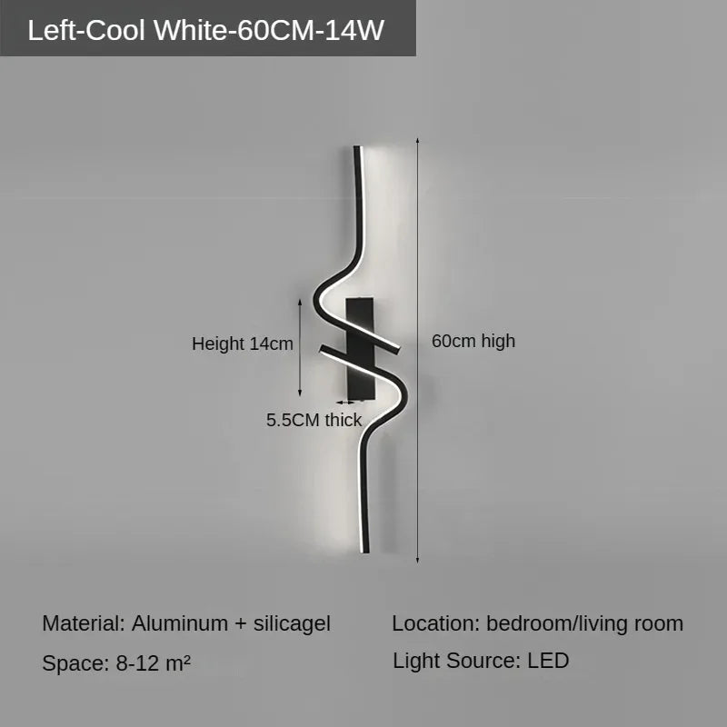 Slim LED Wall Sconce Light for Bedroom and Living Room