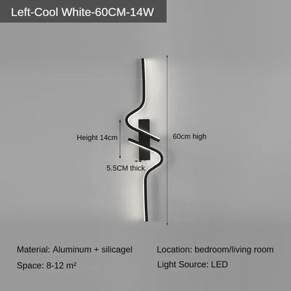 Slim LED Wall Sconce Light for Bedroom and Living Room