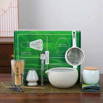 Deluxe Green Tea Set 10-Piece Stainless Steel Tools
