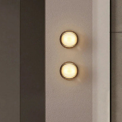 Warm LED Glass Wall Light Amber Shade