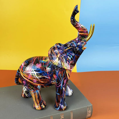 Vibrant Artistic Elephant Statue for Home Decoration