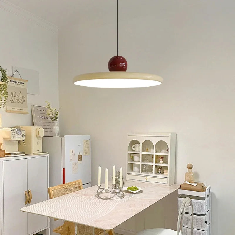 Contemporary White Disc Pendant Lamp
