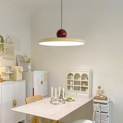 Contemporary White Disc Pendant Lamp