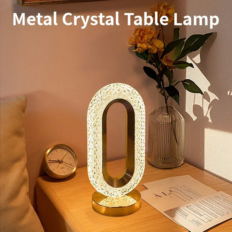 Elegant Glass USB Rechargeable Desk Lamp