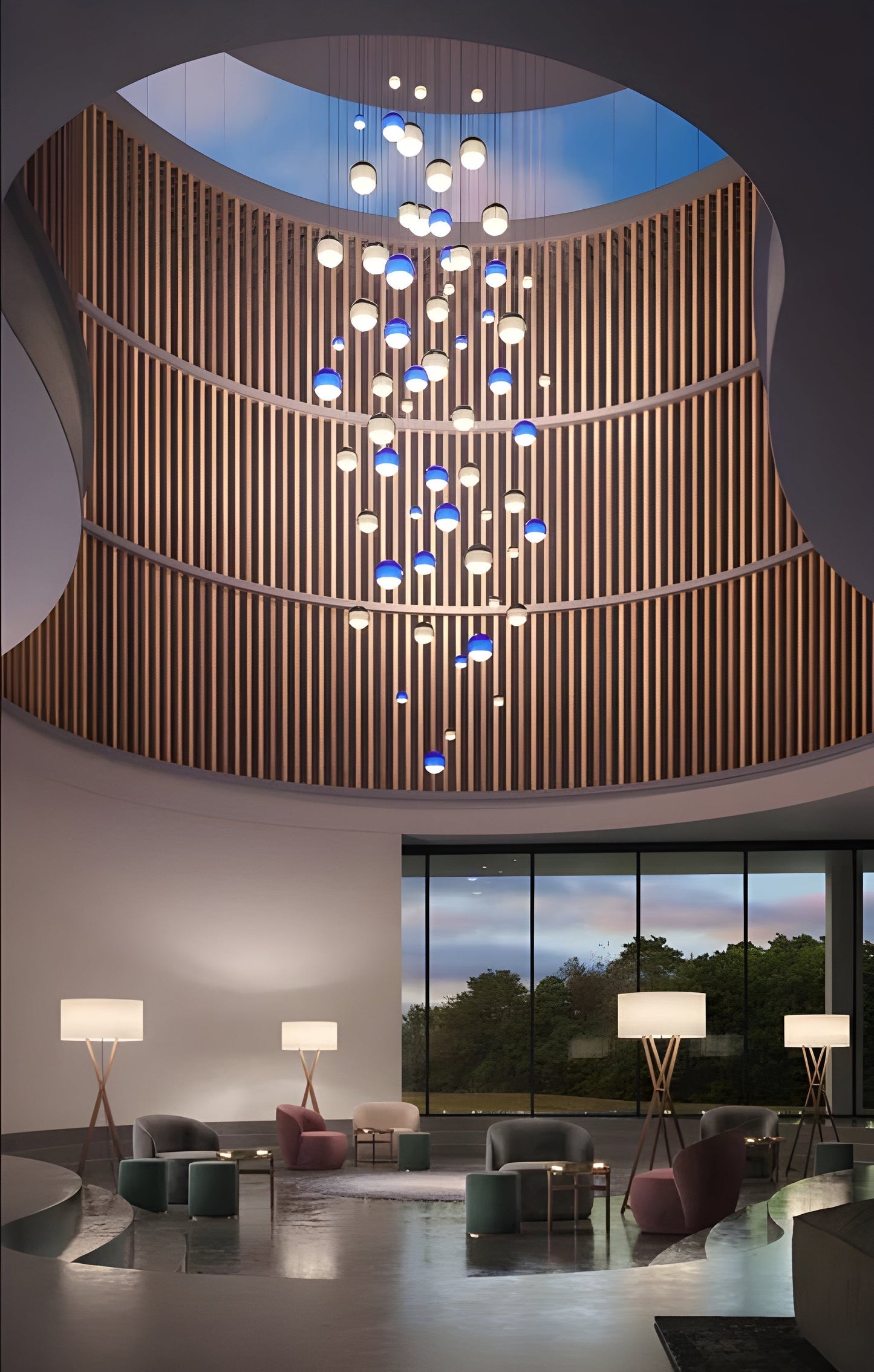 Colorful Round LED Pendant Light
