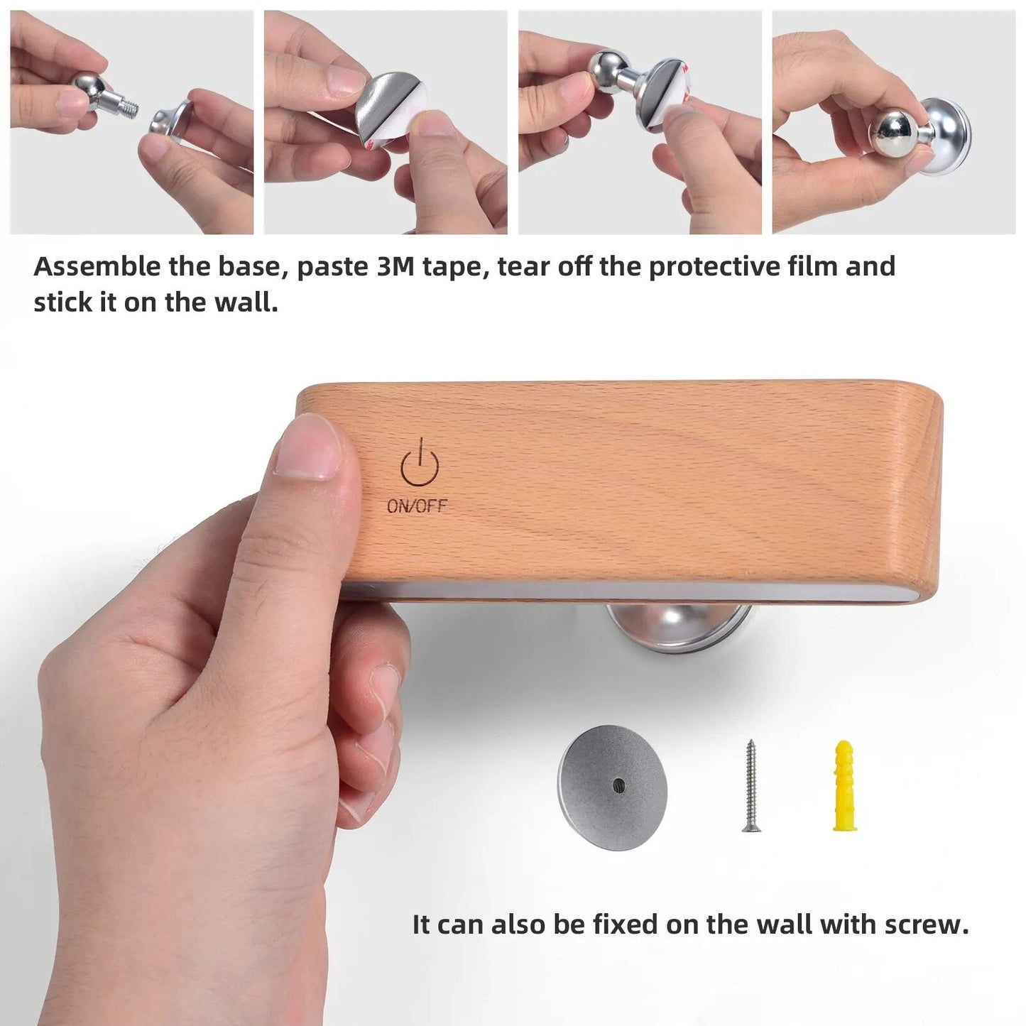 Adjustable Desk Wooden USB LED Nightlight