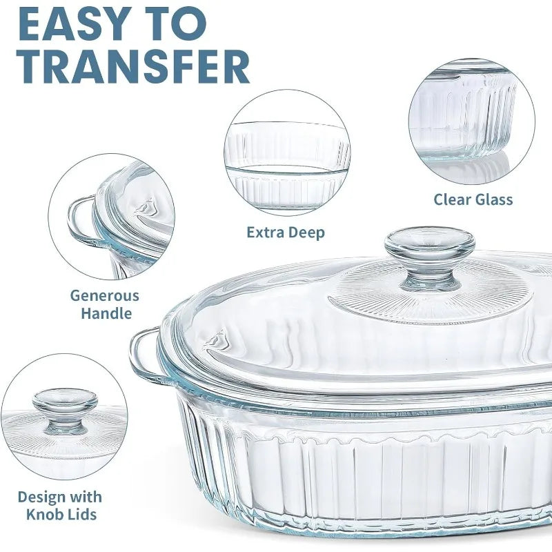 Non-Stick 4-Piece Glass Oven Dish Set