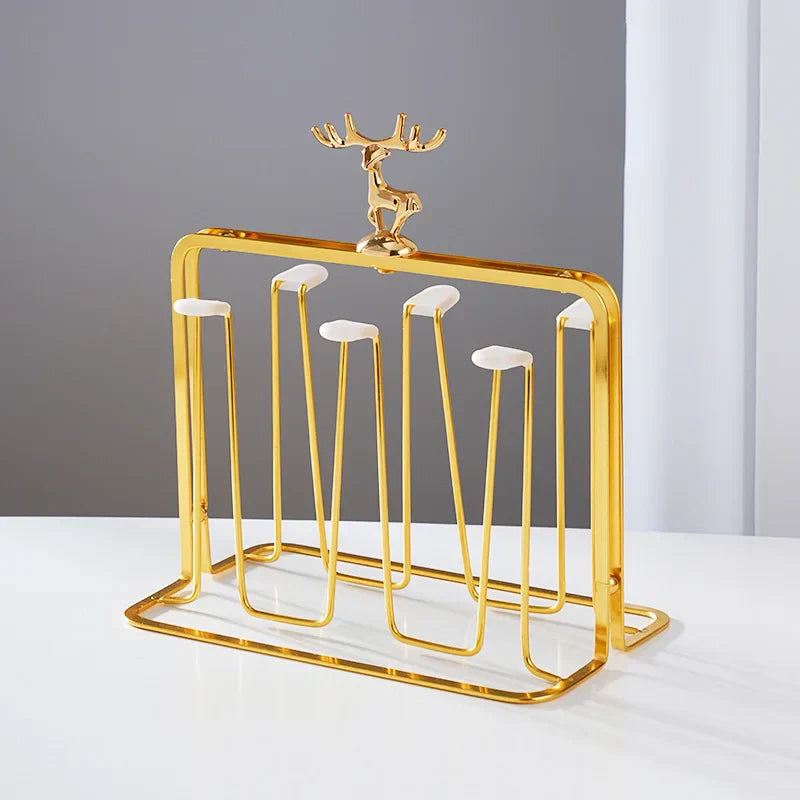 Elegant Whisky Glass Holder with Deer Pattern