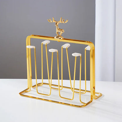 Elegant Whisky Glass Holder with Deer Pattern