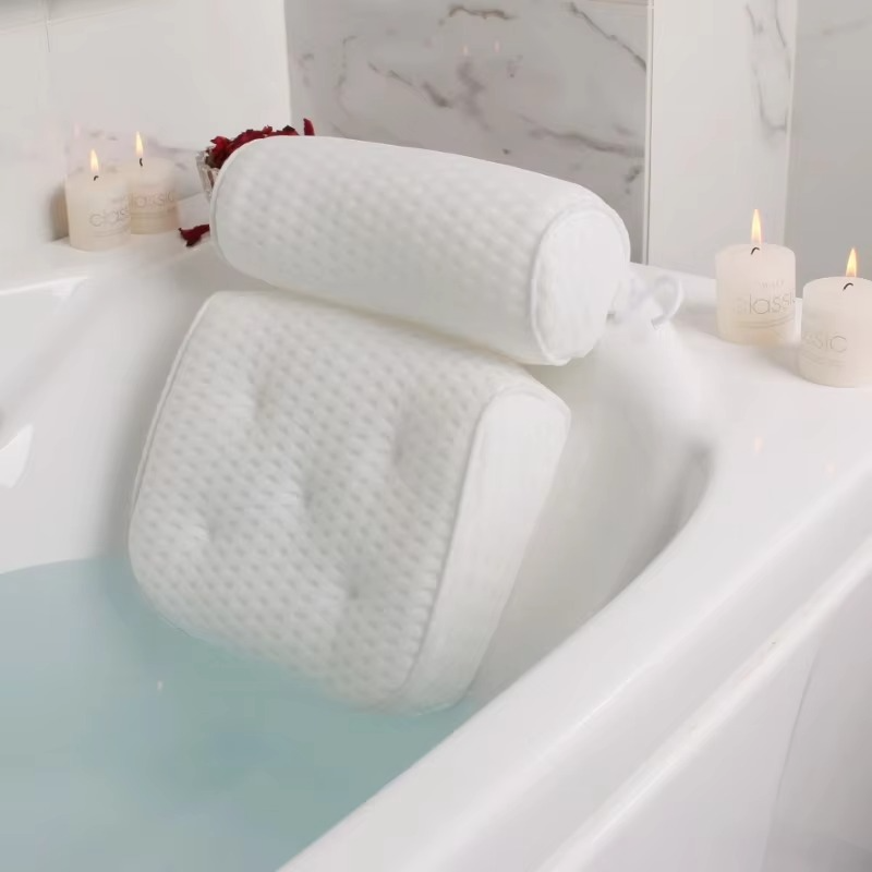 Plush Spa Bath Pillow with Breathable Mesh Support - Cofik