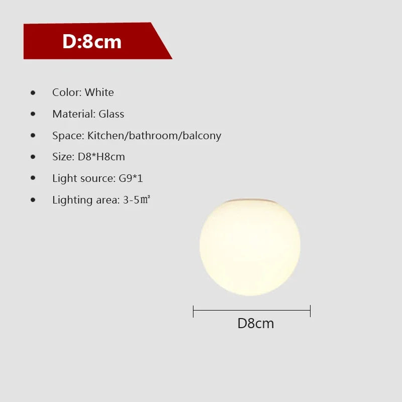 Simple White Glass Pendant Lamp - Cofik