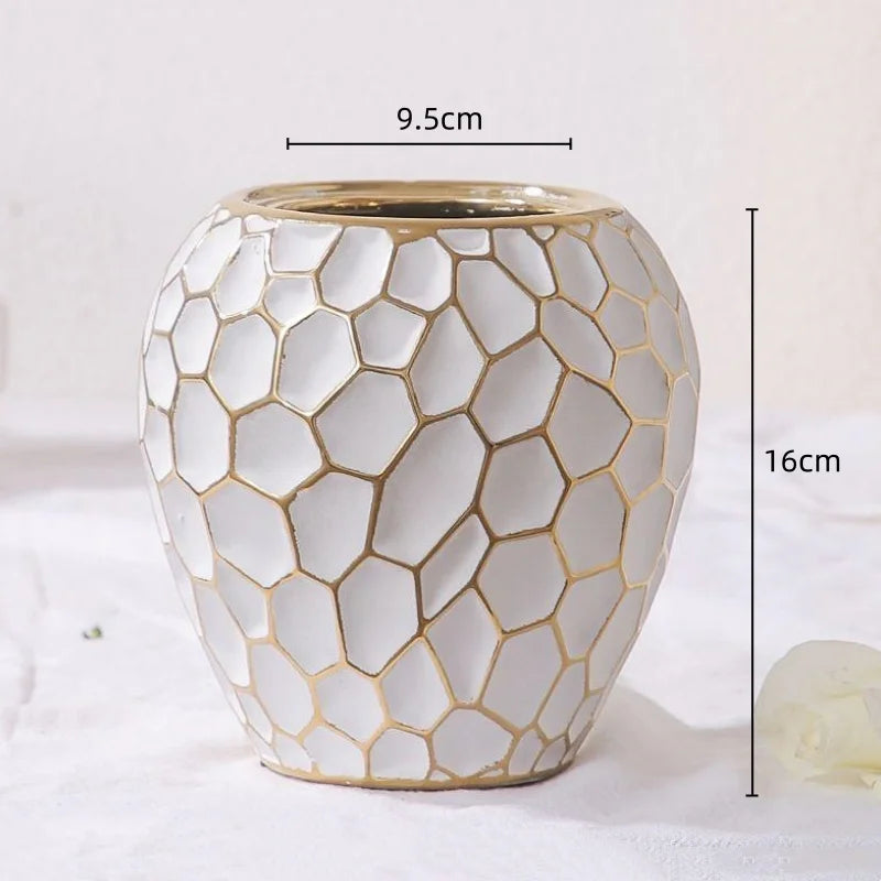 Luxury Gold Accented Ceramic Vase