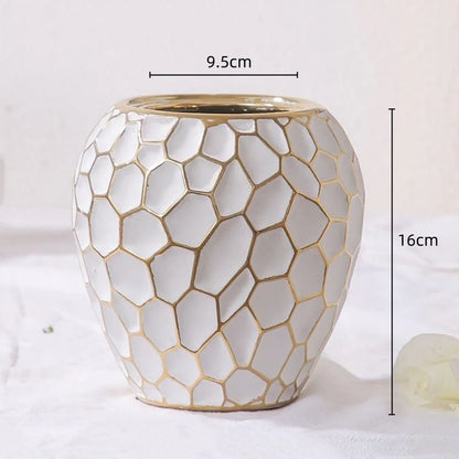 Luxury Gold Accented Ceramic Vase