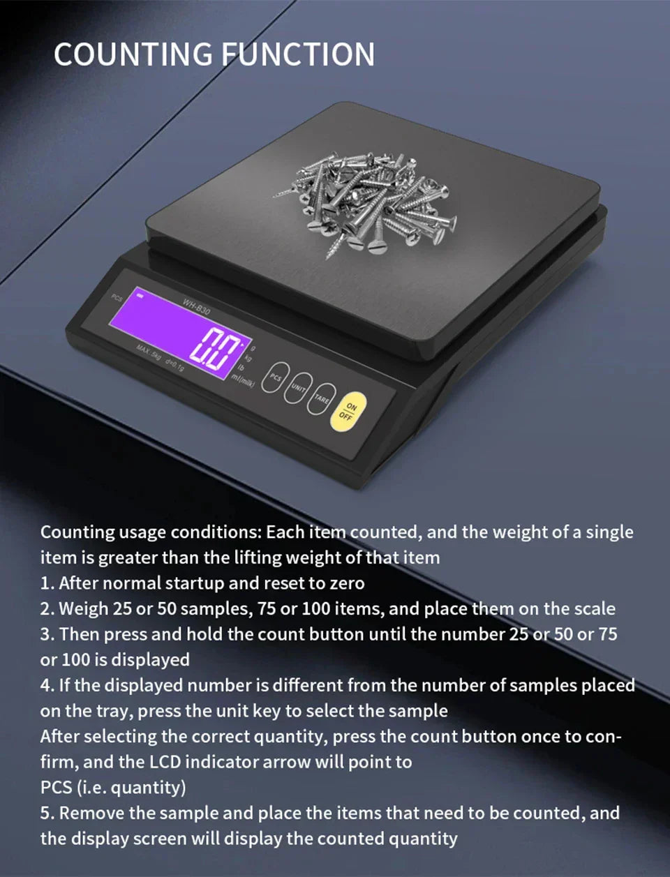 Accurate Digital Kitchen Scale, Waterproof Stainless Steel