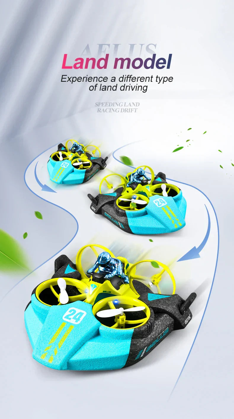 Remote Control 3 in 1 Amphibious Car Boat Toy