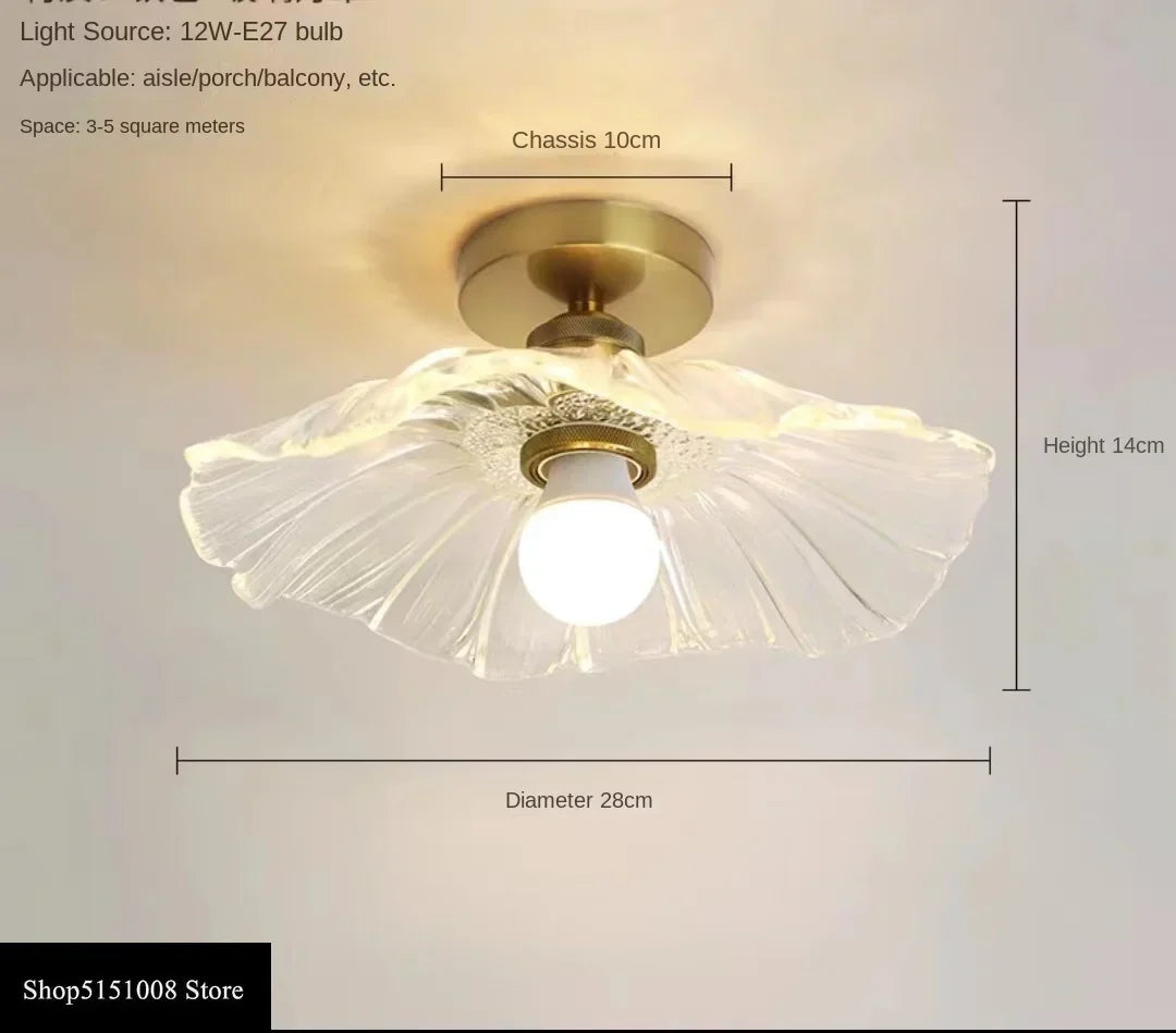 Modern Glass LED Hallway Ceiling Light Fixture