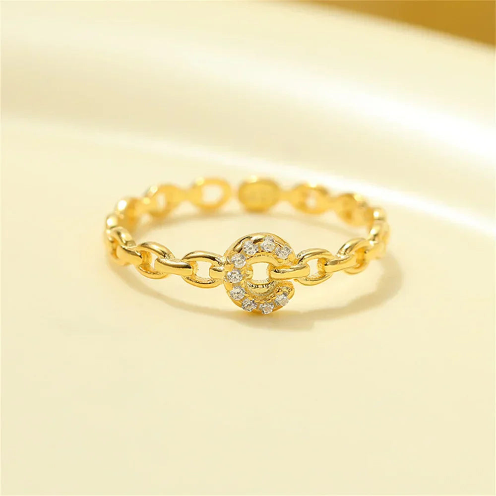 Delicate Initial Diamond Letter Ring