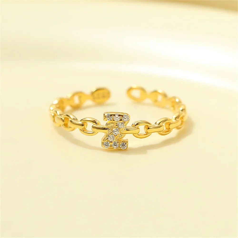 Delicate Initial Diamond Letter Ring