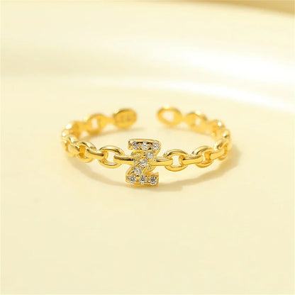 Delicate Initial Diamond Letter Ring