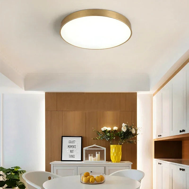 Stylish LED Hall Ceiling Lamp - Elegant Gold Round - Cofik