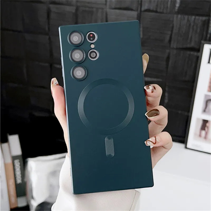 Slim Magnetic Phone Charging Cover for Samsung