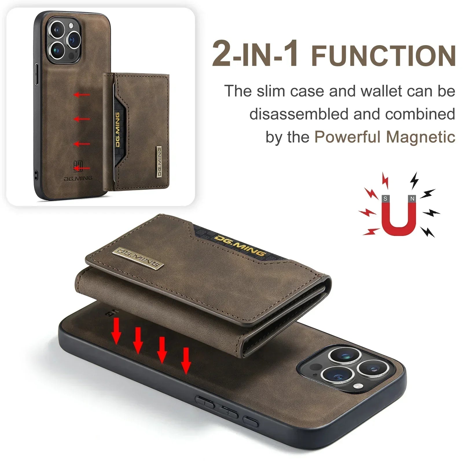 Phone Case with Removable Wallet for iPhone - Cofik