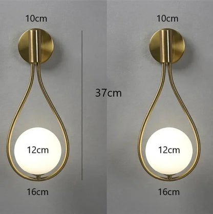 Sleek Metal Glass Globe Wall Light