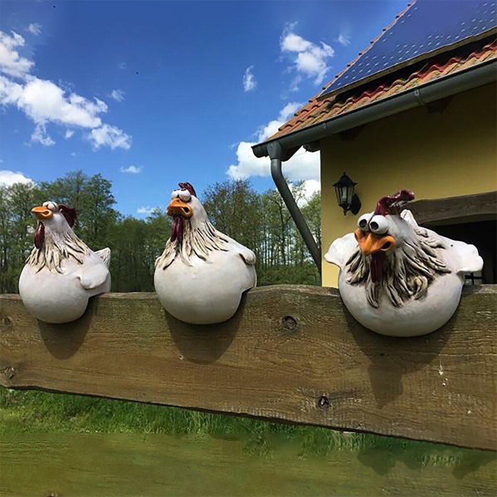 Fun Chicken Metal Garden Decoration - Cofik