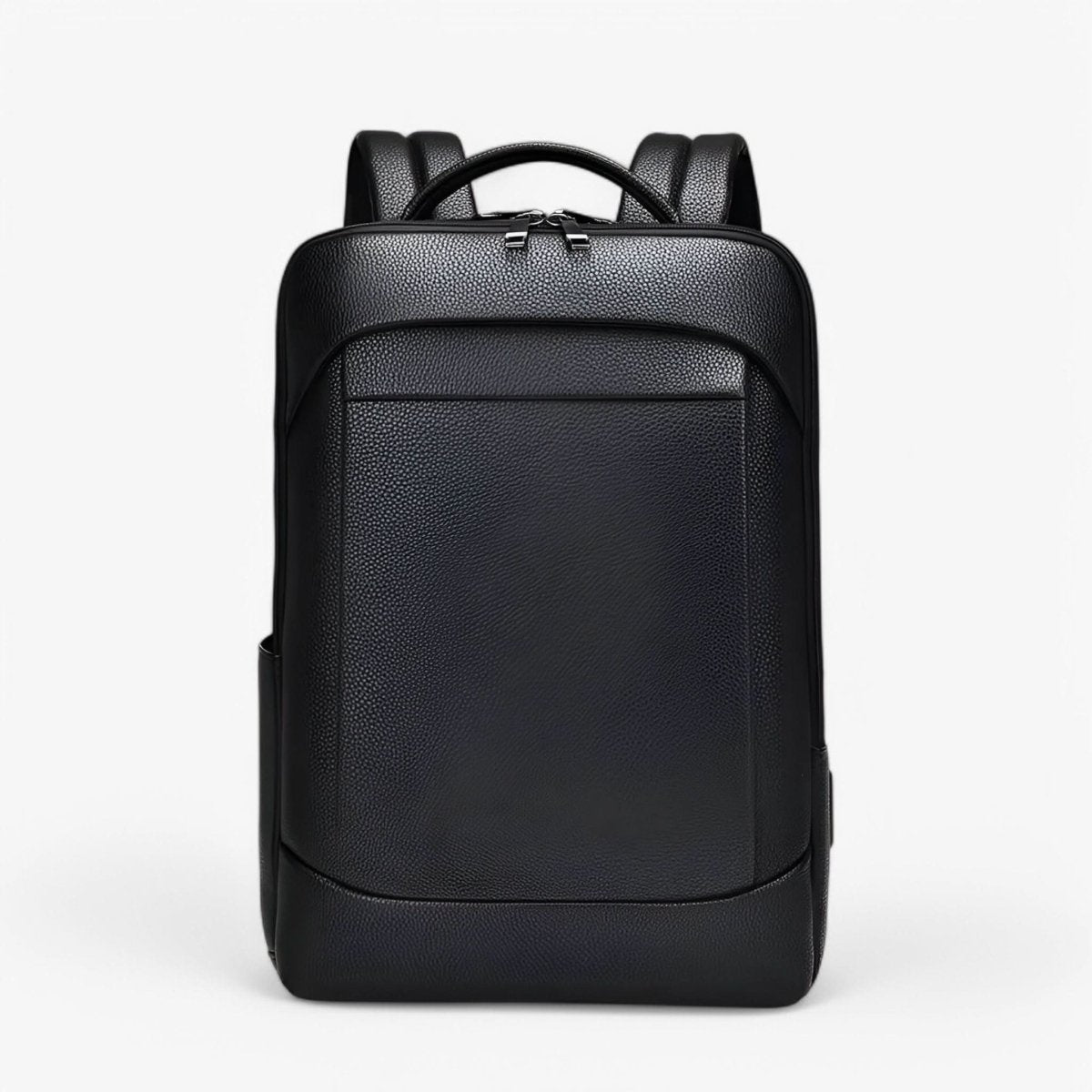 Stylish Leather Backpack with USB Port, 15.6 Inch, Black