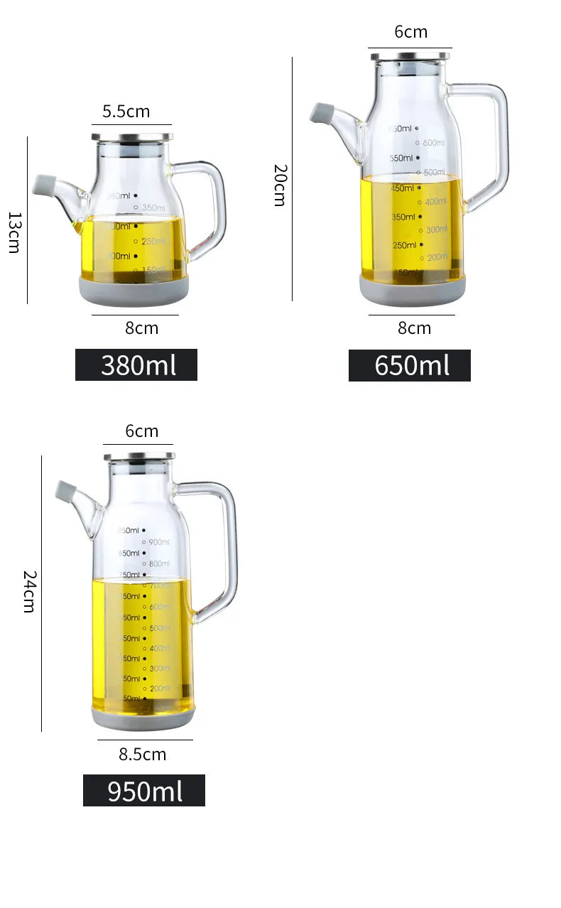 Clear Glass Kitchen Oil Dispenser Bottle