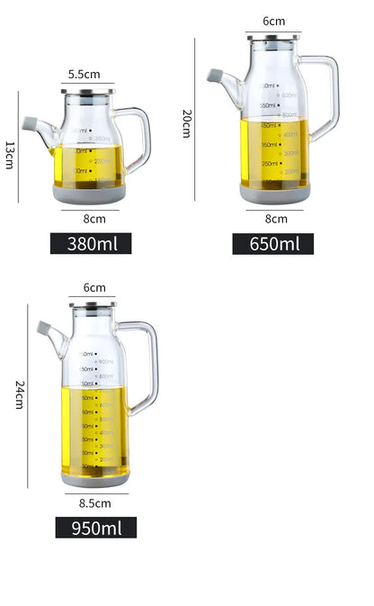 Clear Glass Kitchen Oil Dispenser Bottle