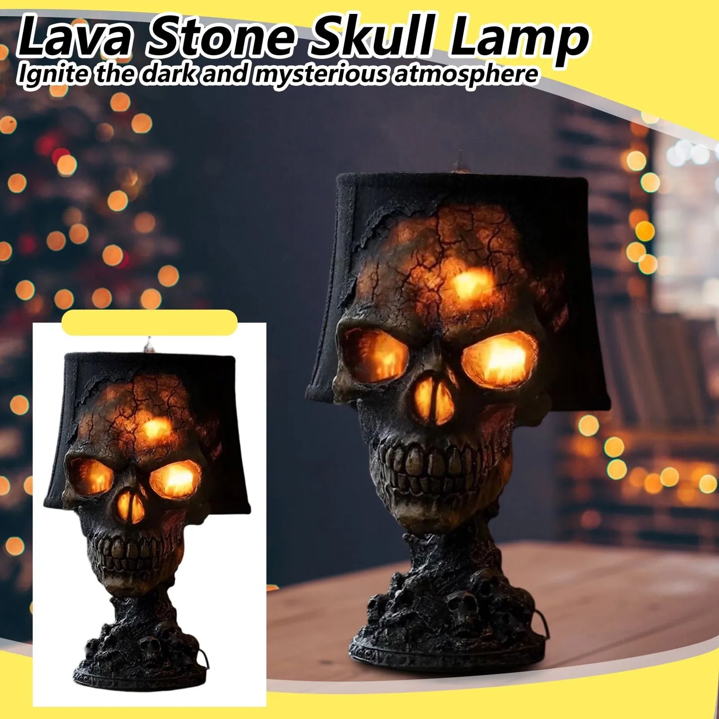 Spooky Skull Table Light Dark Decor - Cofik