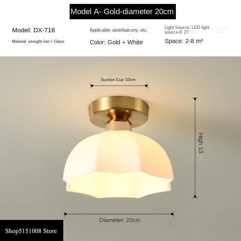 Modern Glass LED Hallway Ceiling Light Fixture