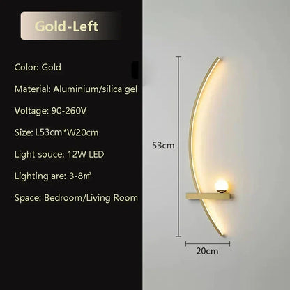 Slim LED Strip Light - 53cm Adjustable Dimming Wall Lamp