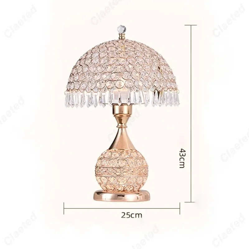 Elegant Soft Glow Table Lamp with Crystal Base