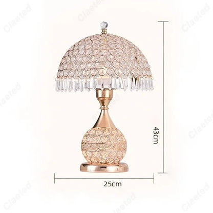 Elegant Soft Glow Table Lamp with Crystal Base