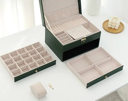 Secure Stackable Leather Jewellery Storage Box
