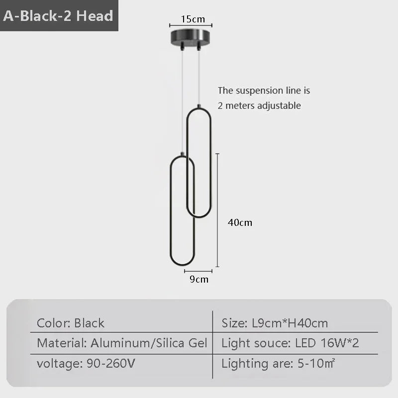 Elegant Black Gold Pendant Ceiling Light