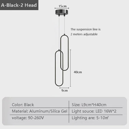 Elegant Black Gold Pendant Ceiling Light