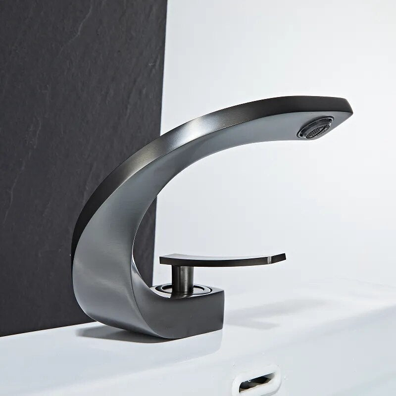 Modern Arc Brushed Nickel Faucet