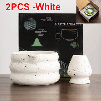 Traditional Green Tea Ceramic Bowl Set 550ml