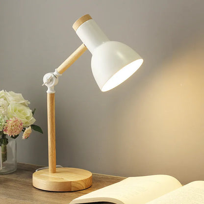 Minimalist Wooden Desk Lamp with Adjustable Arm