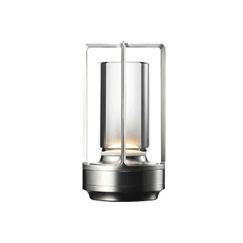 Compact LED Table Light with Glass Shade