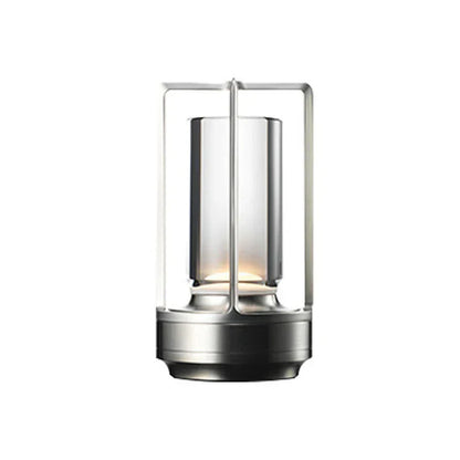 Compact LED Table Light with Glass Shade